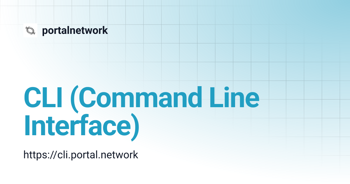CLI (Command Line Interface) | portalnetwork